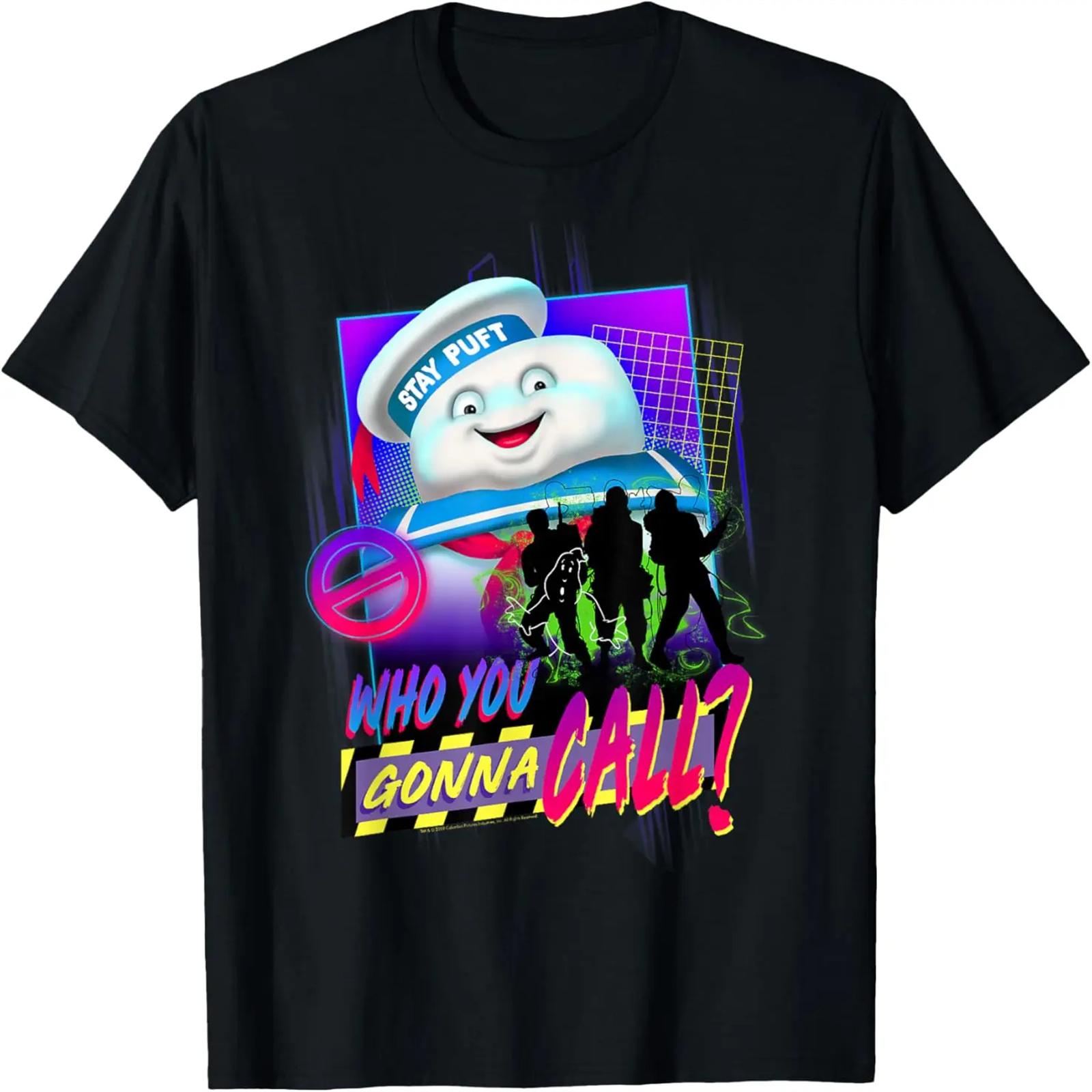

Ghostbusters Who You Gonna Call_ Retro Neon Poster T-Shirt XXXXXL чорний