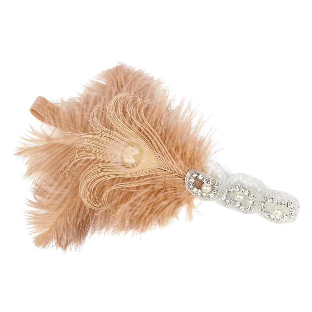 Headwear Feather Flapper Headband Rhinestone Party Headpiece Women Hairband  Carnival