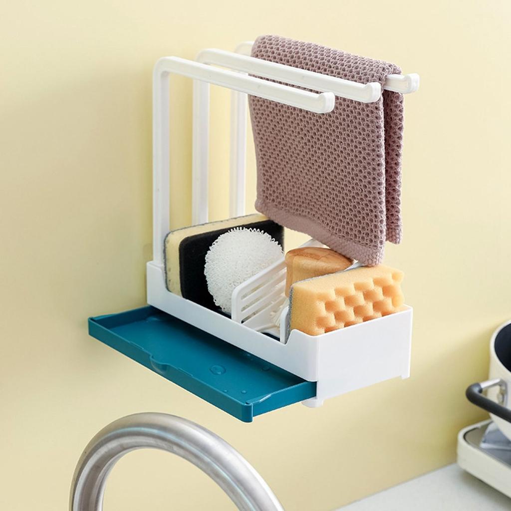Plastic Kitchen Storage Rack Dishcloth Hanger Cleaning Brush Storage Tool  Space Saving