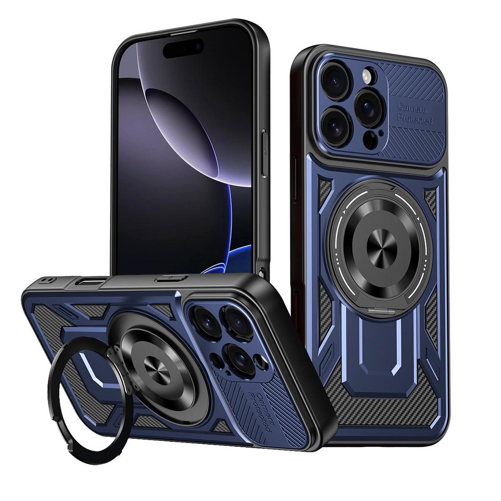 360° Rotatable Magnetic Phone Case for iPhone 16 15 14 13 12 11 Pro Max With Kickstand Shockproof Anti-Drop Cover for Magsafe