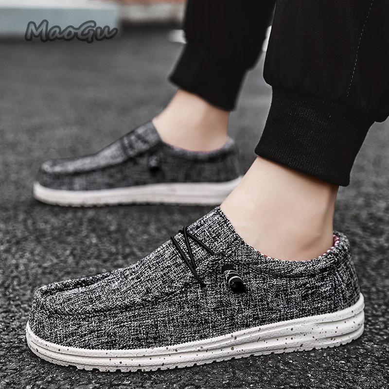 

Spring Summer Blue Men s Casual Shoes Lightweight Slip-on Driving Loafers Men Low-cut Breathable Canvas Shoes Chaussure Hommes 39 чёрный