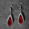 [Gothic Waterdrop Earrings] Gothic Waterdrop Earrings - 1 Pair, Hook Design, Red/Black, Retro Charm, Ideal Holiday Gift for Sister or Best Friend