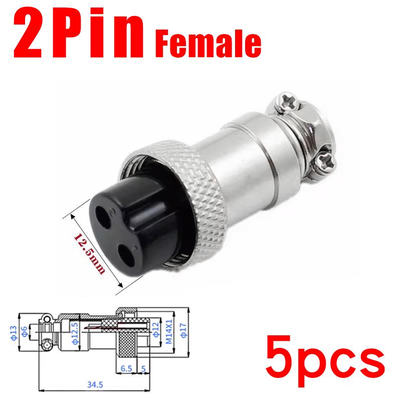 5pcs GX16 Flange Butting Type Aviation Plug Socket 2/3/4/5/6/7/8/9/10 Pin Male Female Fixing Circular Connectors