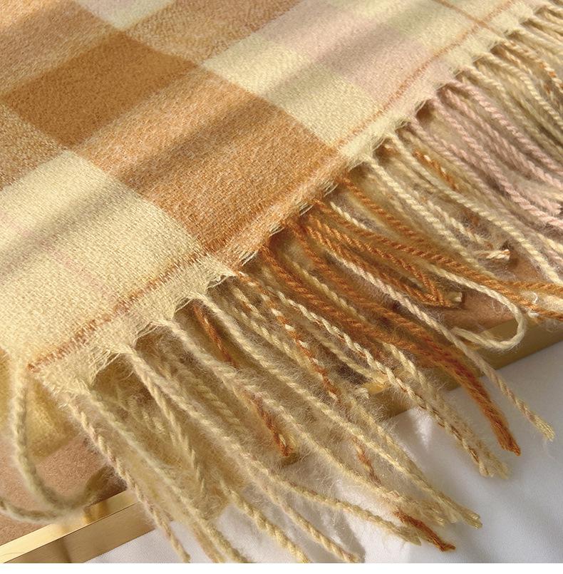 Klassischer Damen-Schal mit Karomuster - Imitation Kaschmir, Doppelt verwendbarer Nackenwärmer, Herbst/Winter 2023 Schal