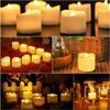 Bougies Chauffe-plat À LED - AIMOONSA - Lot De 24 - Flamme Vacillante - Piles CR2032 Incluses - 100+ H Autonomie