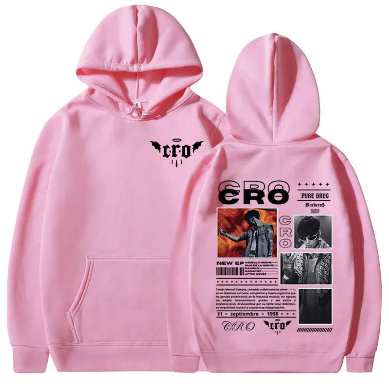 Rapper C.R.O Graphic Hoodies Men's Women Vintage Fashion Hooded Sweatshirts Hip Hop Oversized Pullovers Fans Gift Streetwear