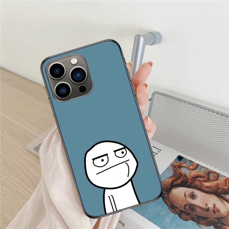 Funny Man Middle Finger Phone Case For Apple Iphone 16 15+ 17 Pro Max 14 Plus 16E Air 13 12 Mini Clear Cover Silicone Cute