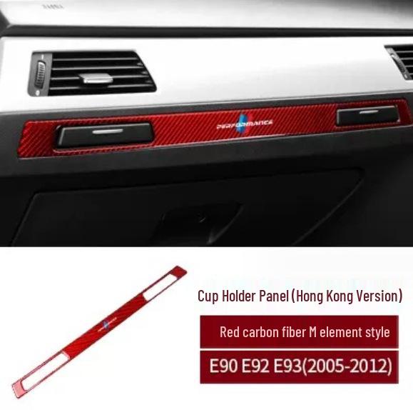 BMW E90/E92/E93 Seria 3 Wykończenie Wnętrza z Włókna Węglowego na Konsolę i Uchwyt na Kubek.