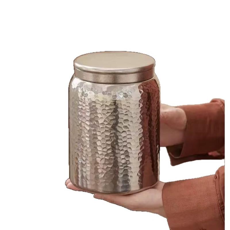 Pure Titanium Hammered Tea Canister with Magnetic Seal