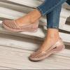 Women Breathable Hollow Slip on Flat Loafer Sandals Shoes