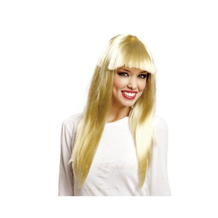 Dlouhá blond paruka s ofinou - Kostýmní doplněk - Žena - Žlutá
