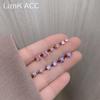 925 Silver Crystal Stud Earrings Set - Trendy Niche Design for Women, 2022 Summer Collection, Six-Piece High-End Style.