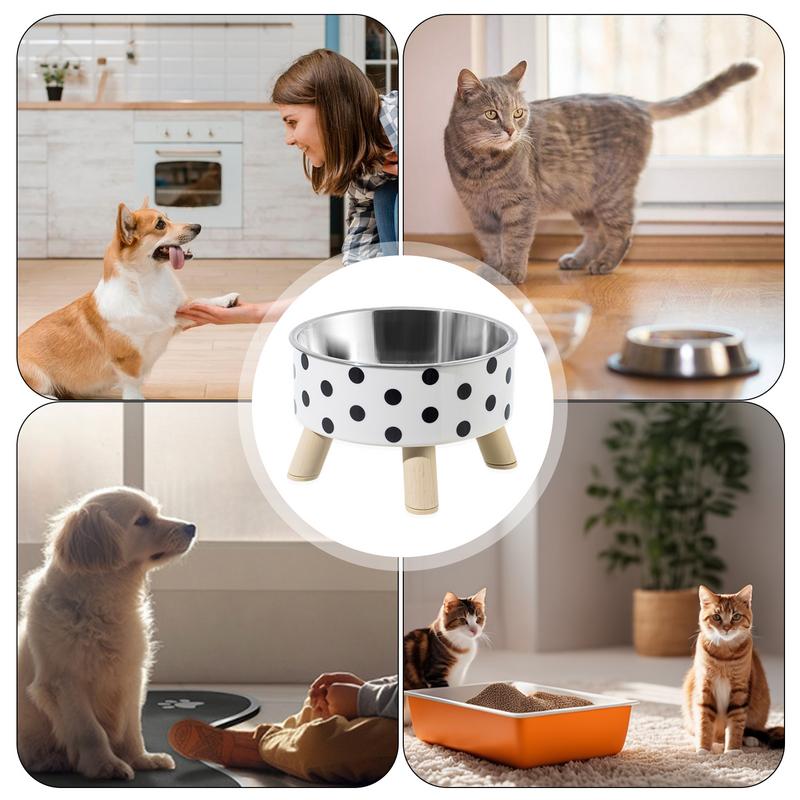 Kreatywna Miska dla Kota ze Stali Nierdzewnej Kształt Antypoślizgowy Wysoka Nóżka Psy Szczeniak Podajnik Karmienie Jedzenie Woda Podwyższona Podniesiona Artykuły dla Zwierząt