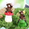 Resin Highlands Cow Sculpture Spring Desktop Ornament Resin Texture for Family with Kids and Pet Easy Cleaning