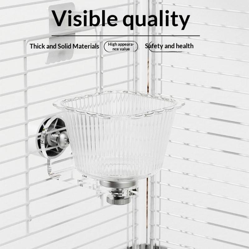 Pet Feeder Parrot Bird Feeder Box Magnetic Suction Basin Bowl Container Parrot Food Water Feeding Supplies Bird Cage Accessories