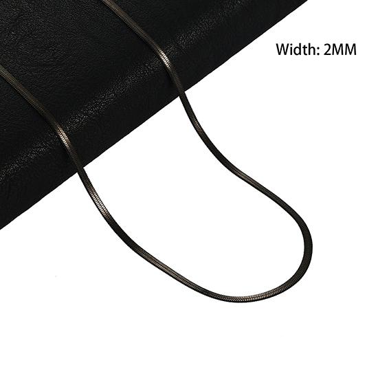 2/3/4/5mm Wide Women Stainless Steel Flat Blade Chain Necklace for Men Trendy Accessories Neck Choker Jewelry Gift