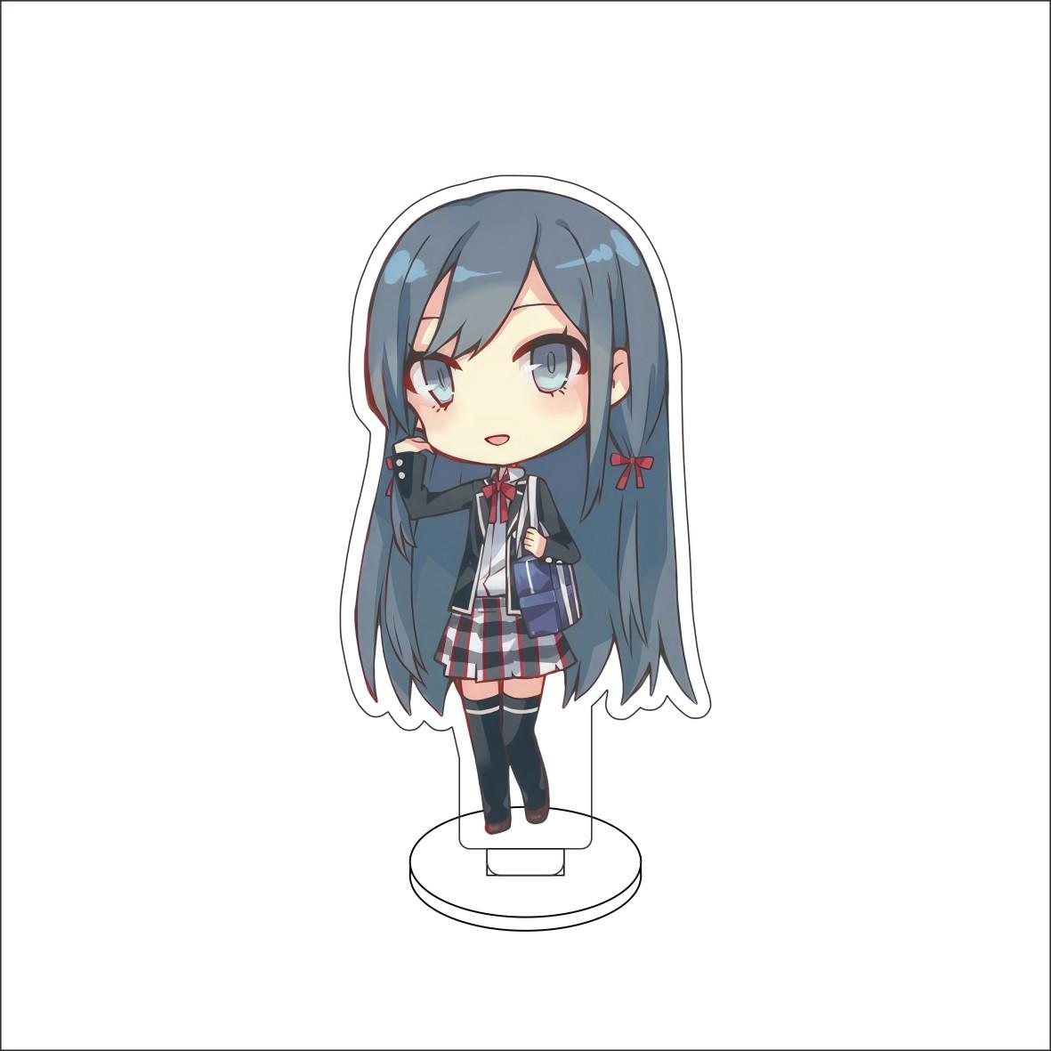 

10CM Anime My Youth Romantic Comedy Is Wrong As I Expected Figure Stand Model Cute Desk Decor Standing Sign Gifts 10CM
