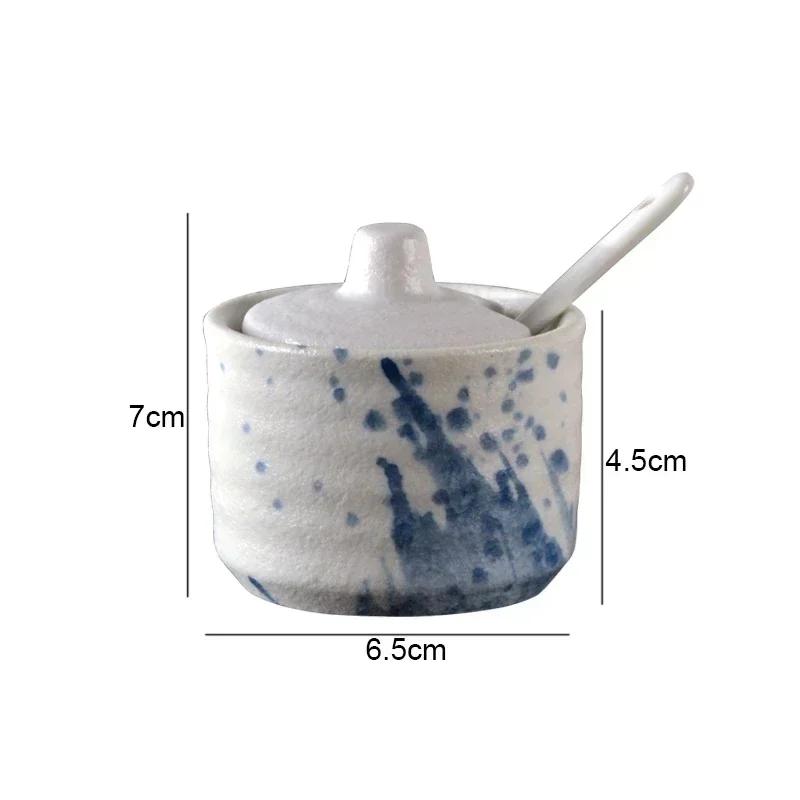 Retro Ceramic Seasoning Jars Salt and Pepper Shakers Kitchen Spice Tools Spice Organizer Jars Seasoning Box Kitchen Accessories