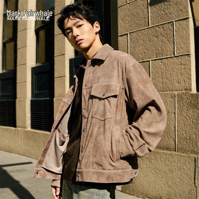 

Mark Fairwhale Men s Tie-Dye Distressed Corduroy Loose Retro Jacket XL