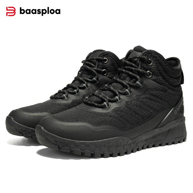 BAASPLOA Women's Winter Waterproof  Warm Plush New Women's Cotton Shoes Winter High Top Cotton Shoes Snow Boots Outdoor Hiking Boots