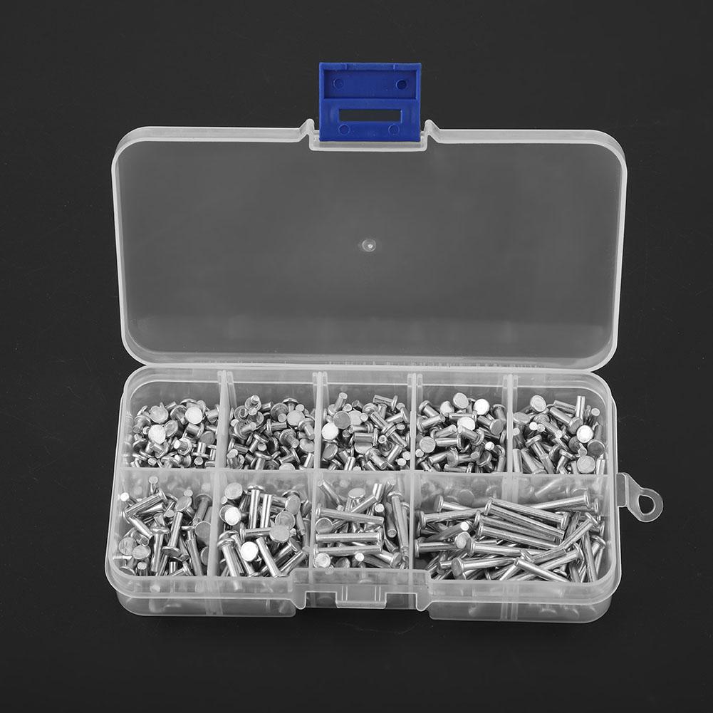 450pcs M2.5 Flat Head Aluminum Rivets Flat Head Solid Rivet 3mm 20mm Length