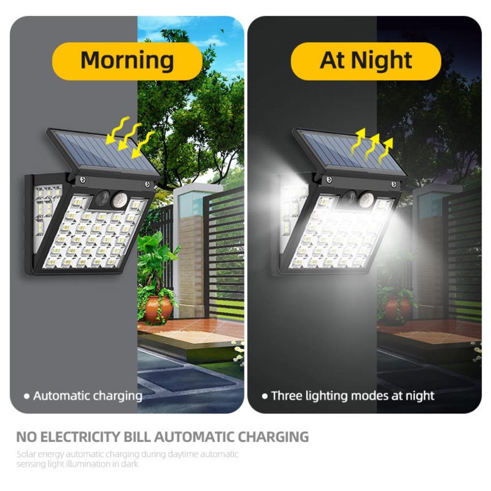 LED Solar Wall Lamp with Motion Sensor 3 Modes Foldable Waterproof Solar Lights for Outdoor Garden Security Lighting 2/4/8PCS