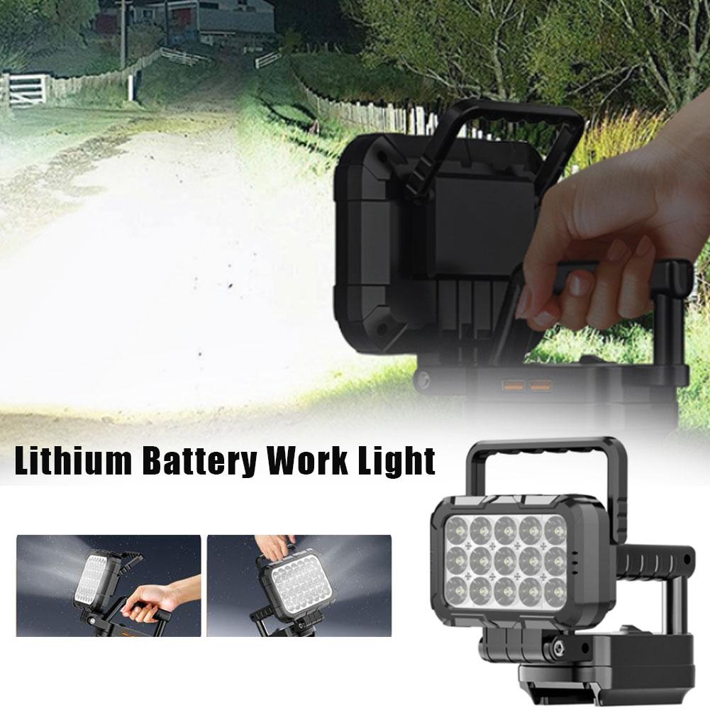 Double Carry Handles Work Light for Makita 18V Battery Flashlight Portable LED Lamp Cordless Floodlight With USB Charging P X5T8