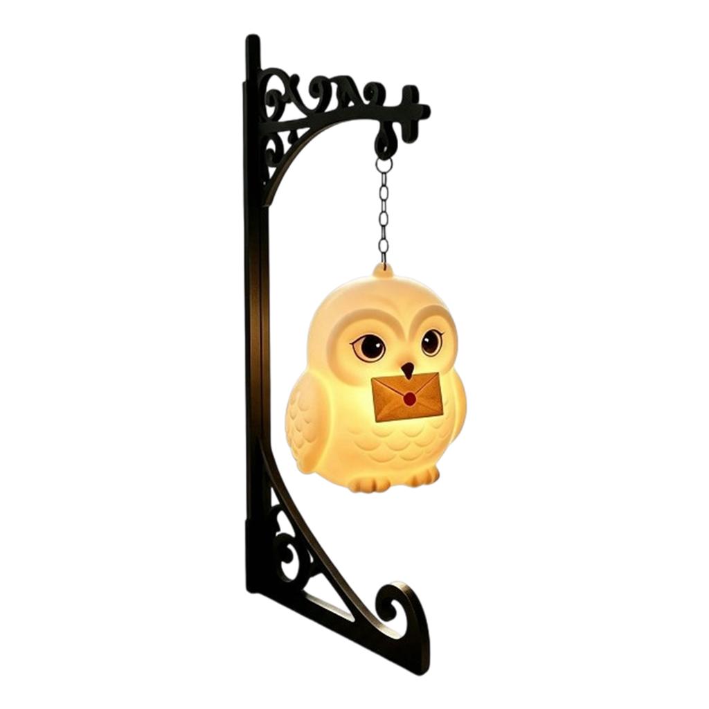 Bookend Lamp Owl Iron Metal Shelf Light Organizer Vintage Decor Figurine for Home Library Reading Room Office Bookshelf Gift
