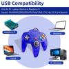 N64 Controller Klassisch USB Kabelgebunden Fernbedienung Gamepad Gaming Joystick Zubehör Klassisch 64 Konsole Retro Spiele für Mac Computer PC