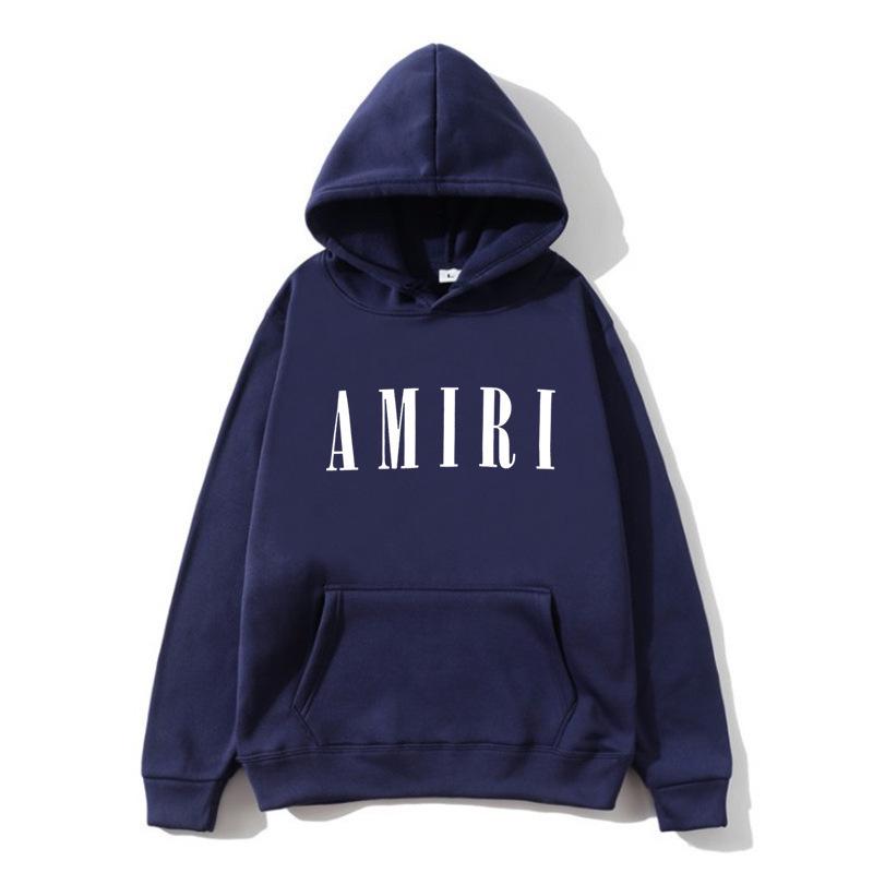 Autumn Winter Fleece Men's Amiri Hooded Loose Fit Trendy Brand Hoodie