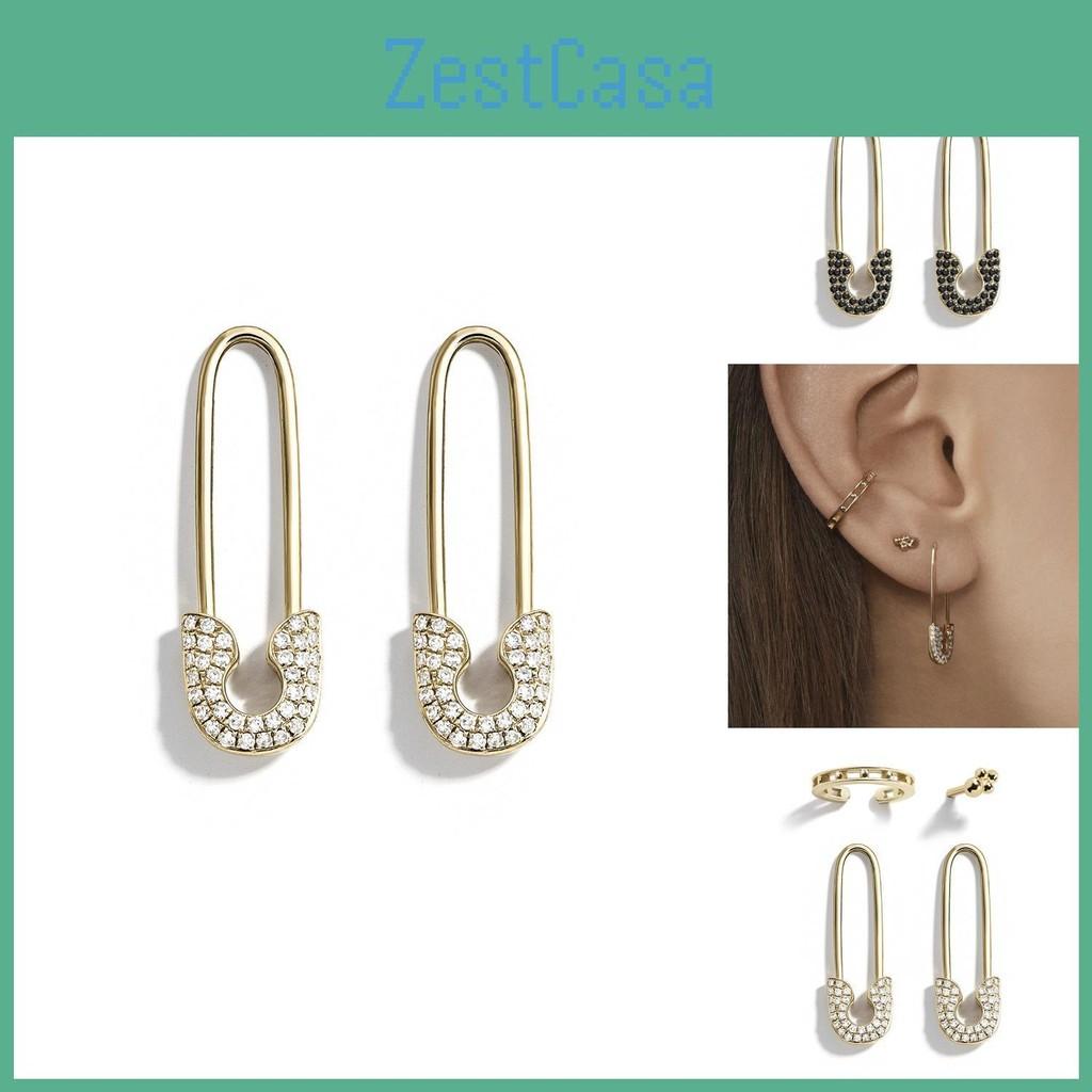 Chic Alloy European Earring Set With Dazzling Rhinestones Fourpiece Collection