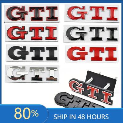 BSJ1 For VOLKSWAGEN VW GTI 1Pcs Car Metal Badge Sticker Front Grille Decal Decoration For VW GTI Passat B6 Golf Mk7 Polo Tiguan Jetta In2