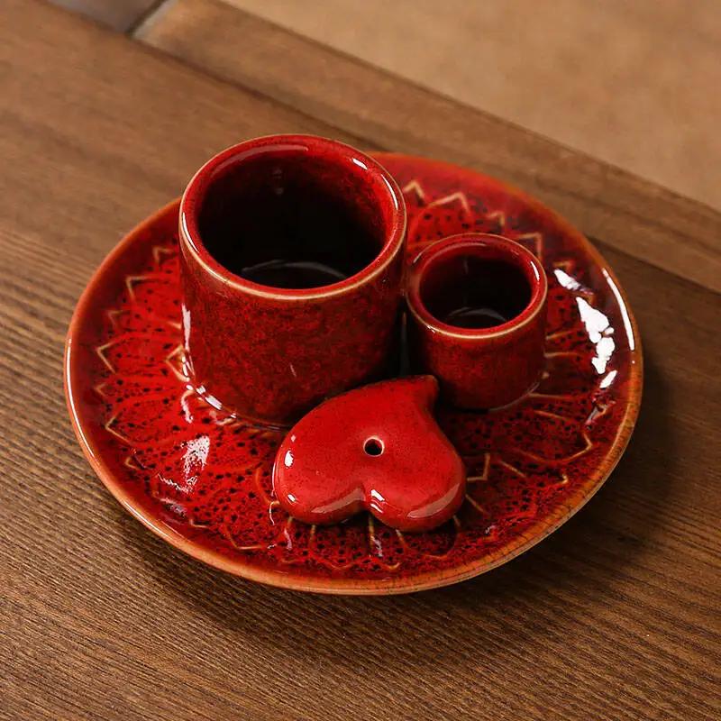 1 Stück, Kerzenhalter aus Keramik, Salbei- & Palo Santo-Ablage, Nordische Heimdekoration zur Schaffung einer entspannenden Atmosphäre (Ohne Weihrauch)