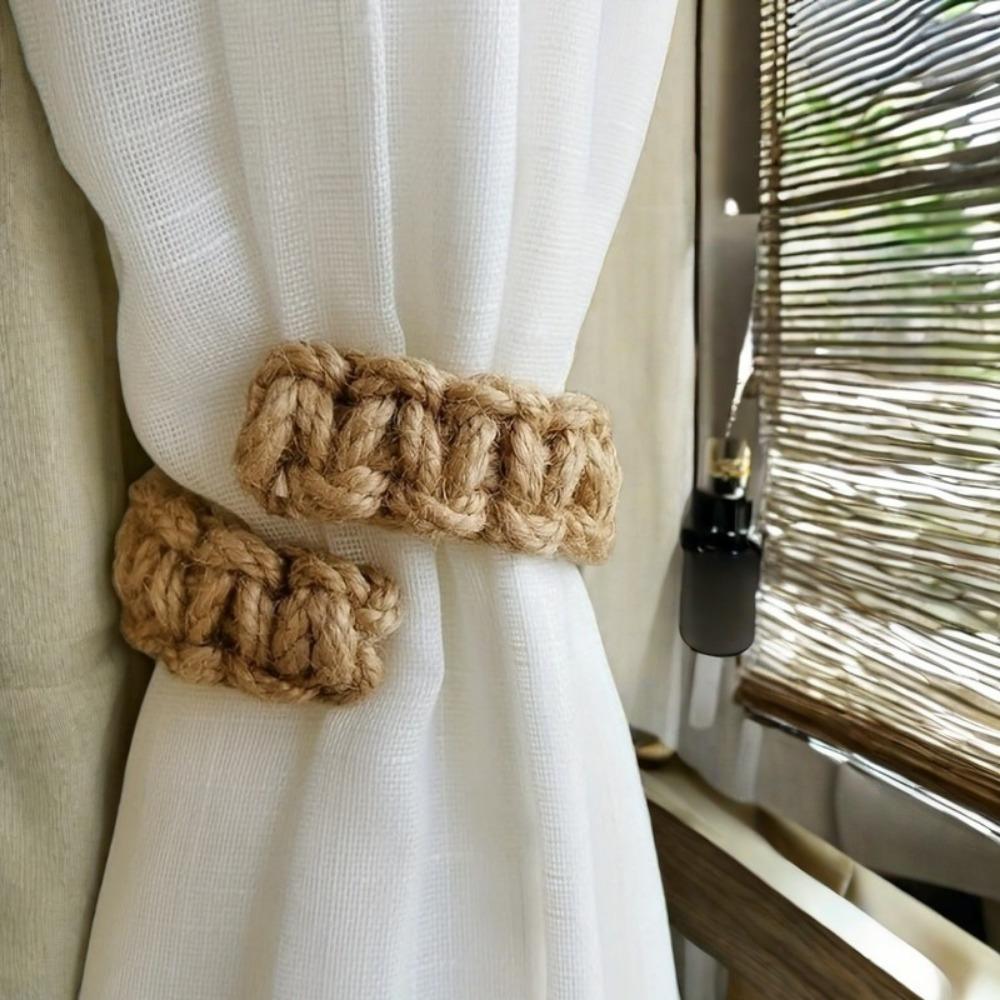 Curtain Tiebacks, Hand-woven Rope Curtain Tiebacks Minimalist Style Curtains, Hotel, Bedroom, Curtain Decoration