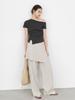 ATELIER NAIN Stripe Wrap Skirt Layered Pants (Pt-5778)