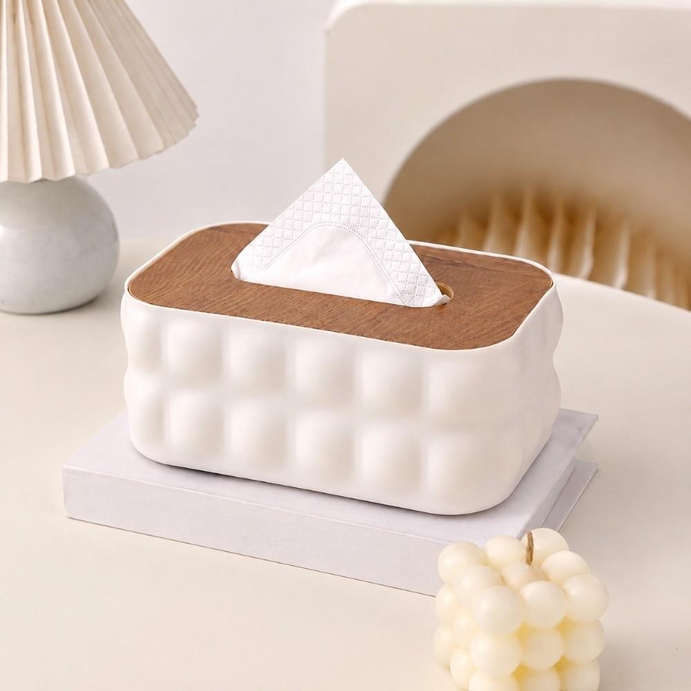 Elegant Tissue Dispenser Large Opening Paper Dispenser Storage Box Desktop Organization