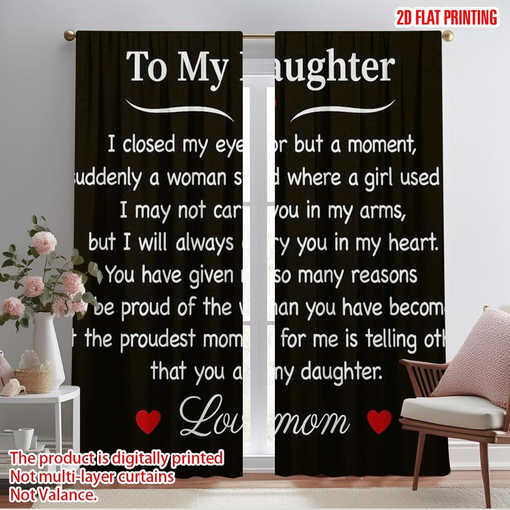 

2pcs,2D plane printing Curtain Popular Mothers Love Note Versatile Fabric (without rod) Home Decor Ldeal for Season Home Decor 52.50×116.00 CM 2pcs