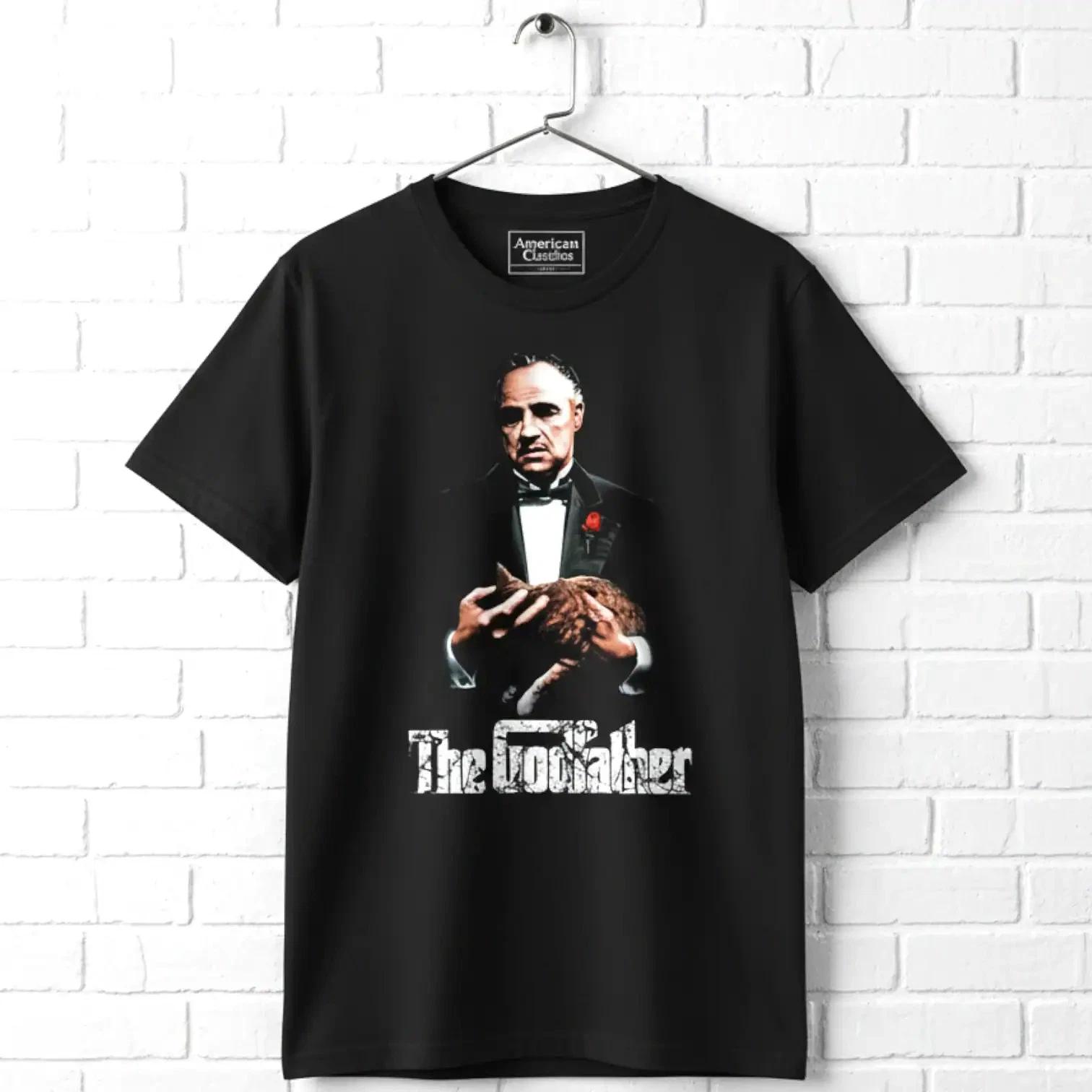 Godfather Don Vito Corleone Cat Poster Men s T Shirt Marlon Brando Mafia Boss XXL