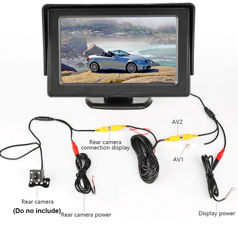 HD Mini 4.3 Inch Monitor Digital TFT LCD 800 * 480 In-Dash Parking Video