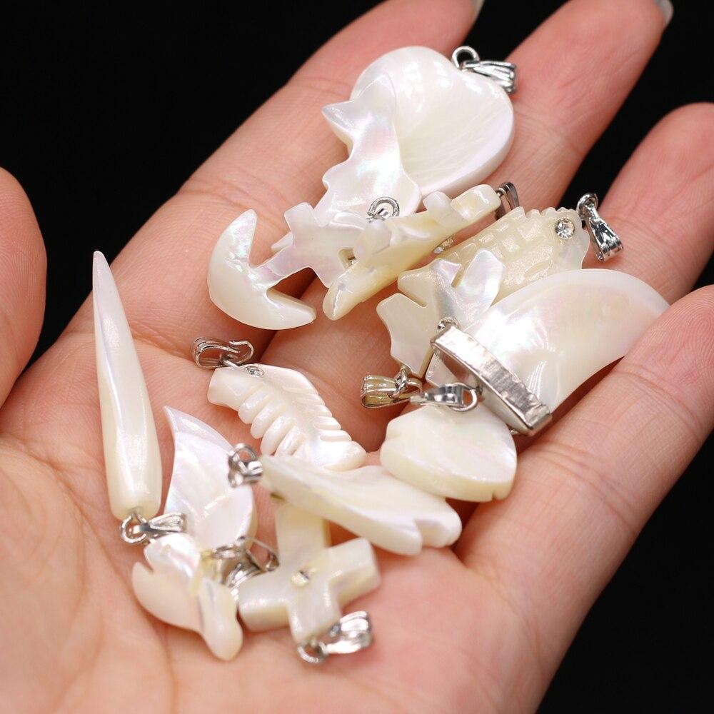 10Pcs Natural Shell Pendant Mother Of Pearl Small Charms For Jewelry Making DIY Necklace Earrings Accessory, Crafts