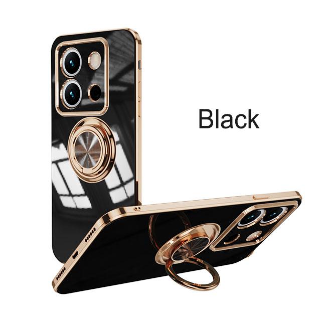 

Чехол для телефона с покрытием и держателем-кольцом для пальца для POCO X6 M6 Pro, чехол с подставкой для POCO M5S C65 F3 F4 X3 GT M3 X5 F5 Pro 5G For Poco X6 чёрный