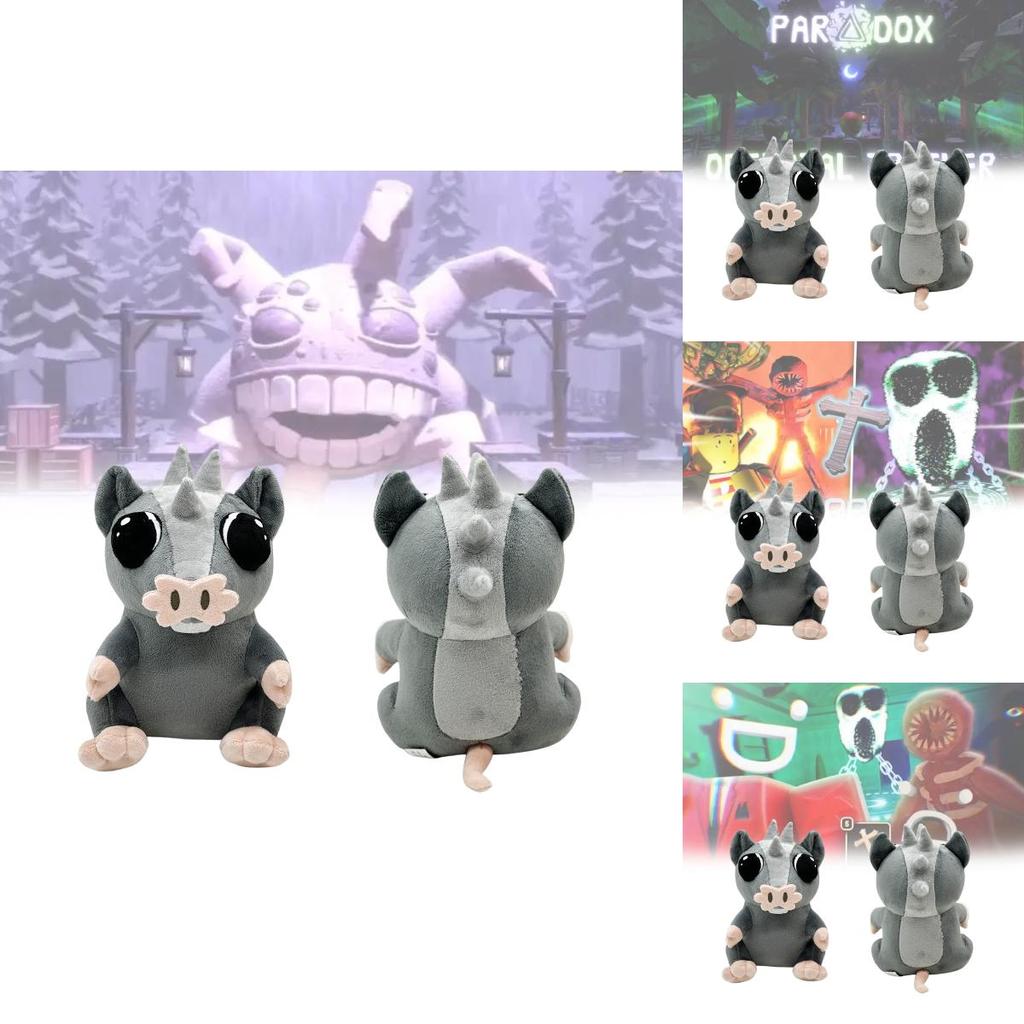 Roblox Doors The Content Gray Mouse Pig Plush Toy For Kids And Collectors
