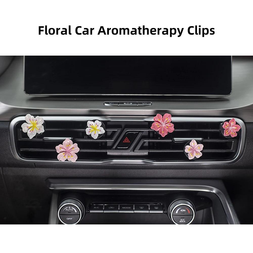 Car Peach Flower Daisy Flower Car Perfume Clip Car Aromatherapy Air Conditioner Fresh Interior Decoration Aromatizante Para Auto