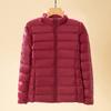 New light and thin stand-up collar down jacket women's short light and large size slim white duck down autumn and winter jacket