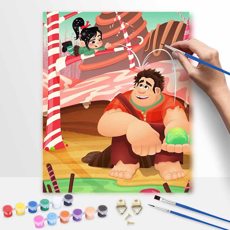 Disney WreckIt Ralph digital oil painting art kit DIY handmade home decoration gift