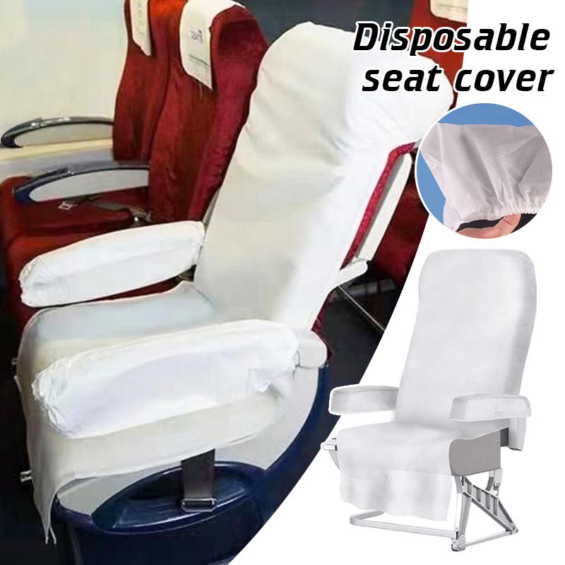 2pcs Travel Disposable Car Seat Cover Non Woven Anti Contact Dust Protect Cover For Transit Bus Airplane Public Transportation
