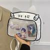 Kawaii Katze Ita Tasche Y2K Japanischer Stil PU Leder Umhängetasche Harajuku Transparente Tasche Rucksack für JK Schuluniform