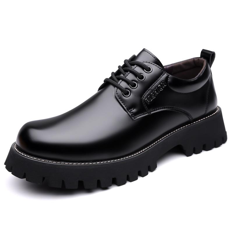 Autumn and winter new men's retro style tooling big head leather shoes men's casual platform men's shoes