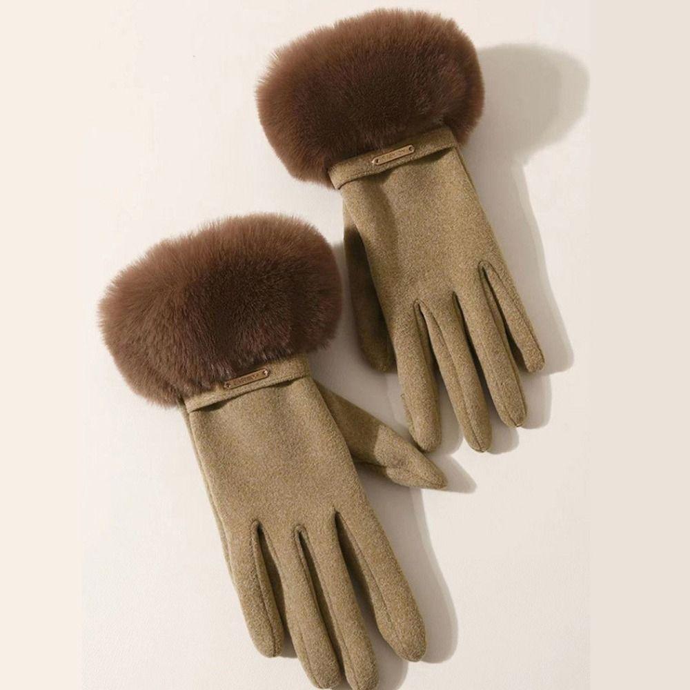 Dicke Winterhandschuhe Weiche Damenfäustlinge Skifahren Plüschhandschuhe Winter