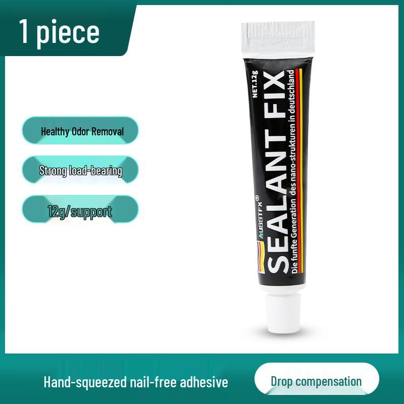 

No-Drill Transparent Adhesive for Tiles, Glass, Shelves, and Skirting Boards